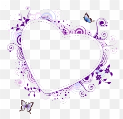Purple Heart Transparent Frame Clip - png