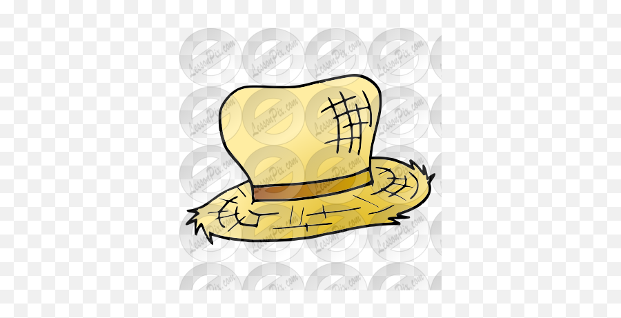 Straw Hat Picture For Classroom Therapy Use - Great Straw Straw Hat Outline Clipart Png,Straw Hat Transparent