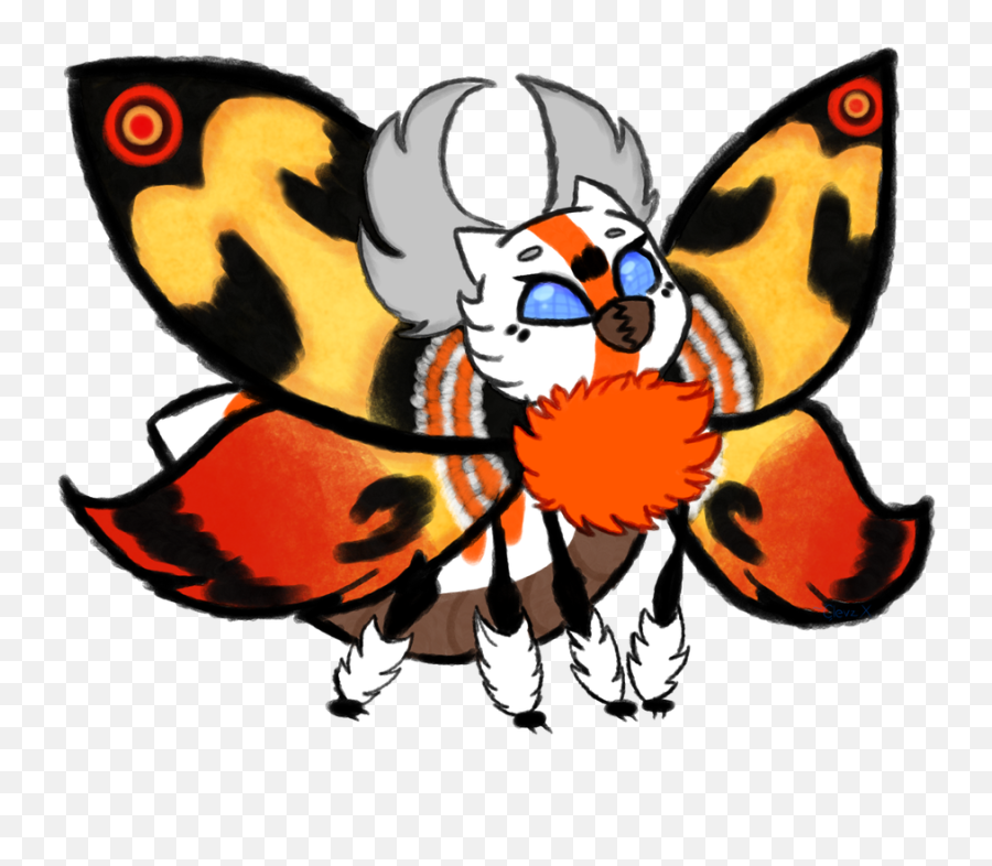 Big Fluffy Moth - Cute Mothra And Godzilla Png,Mothra Png