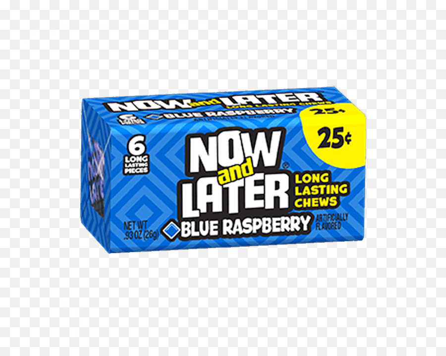 Now U0026 Later 6 Piece Blue Raspberry Candy 093oz 26g - Now And Later Blue Raspberry Png,Blue Raspberry Png