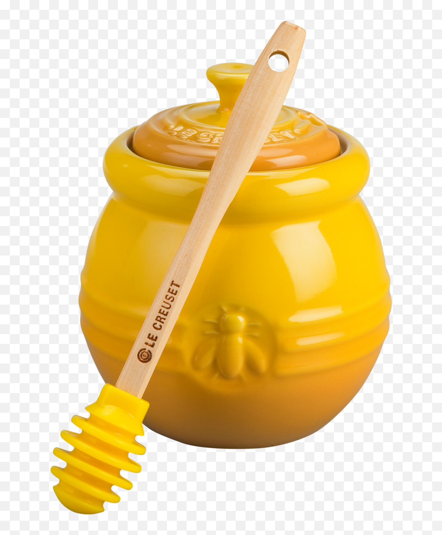 Stoneware Honey Pot With Dipper - Le Creuset Honey Pot Png,Honey Pot Icon