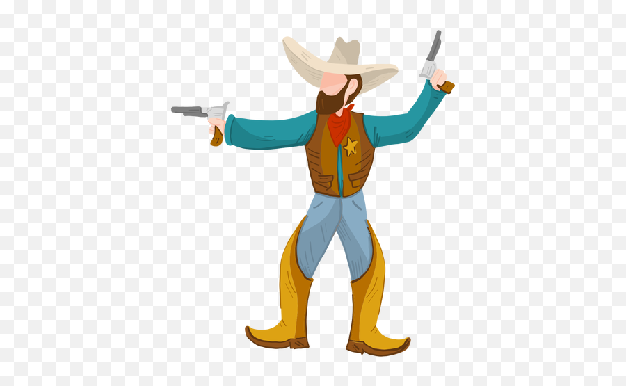 Sheriff With Two Guns - Transparent Png U0026 Svg Vector File Sheriff Transparent,Cartoon Gun Png