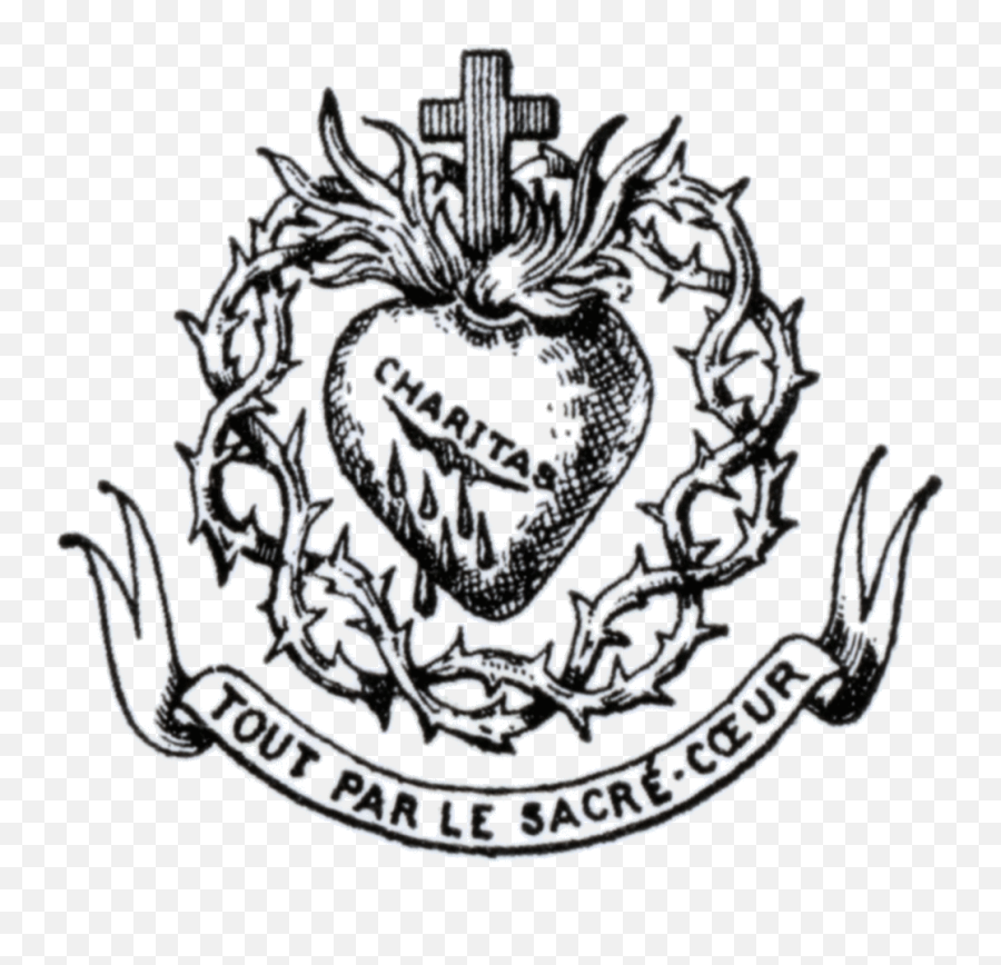 Pin - Vintage Sacred Heart Of Jesus Line Png,Icon Of The Sacred Heart Of Jesus