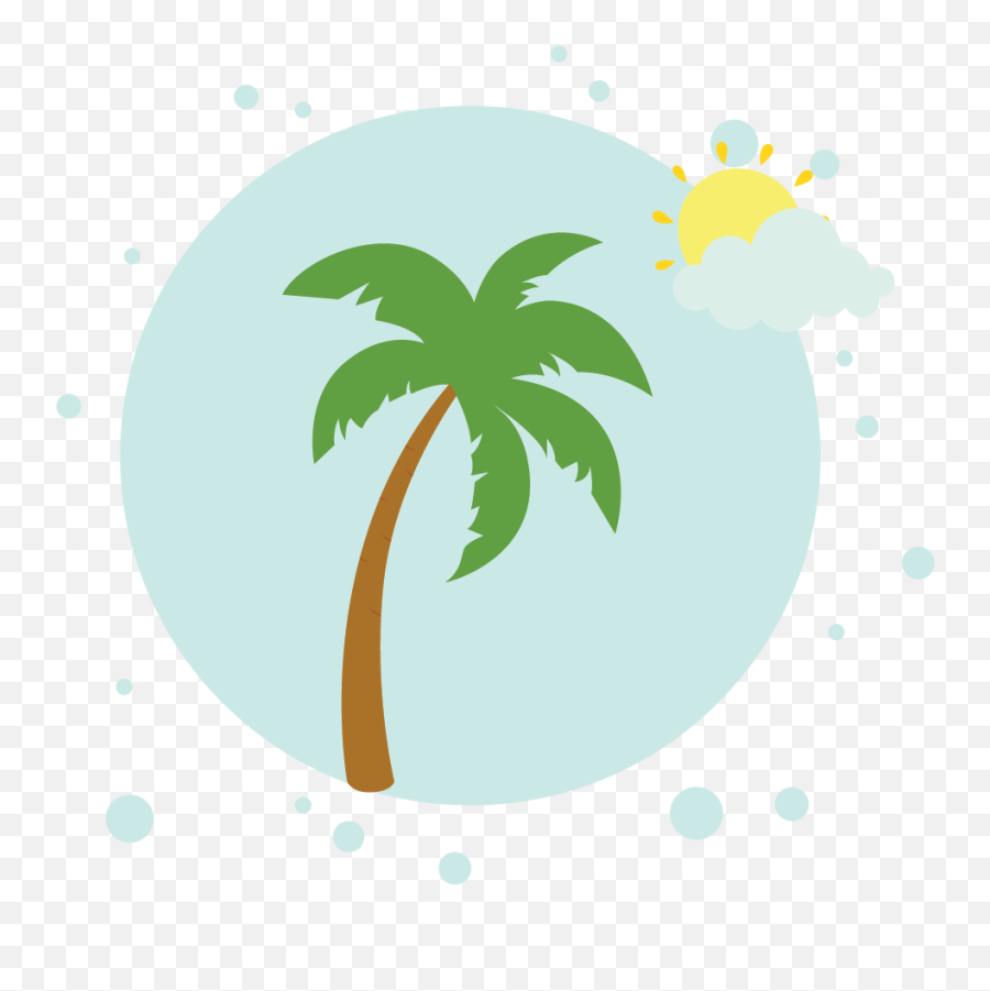 Summer Icon Coconut Tree Circle Bubbles Graphic By Soe Image - Language Png,Hot Weather Icon