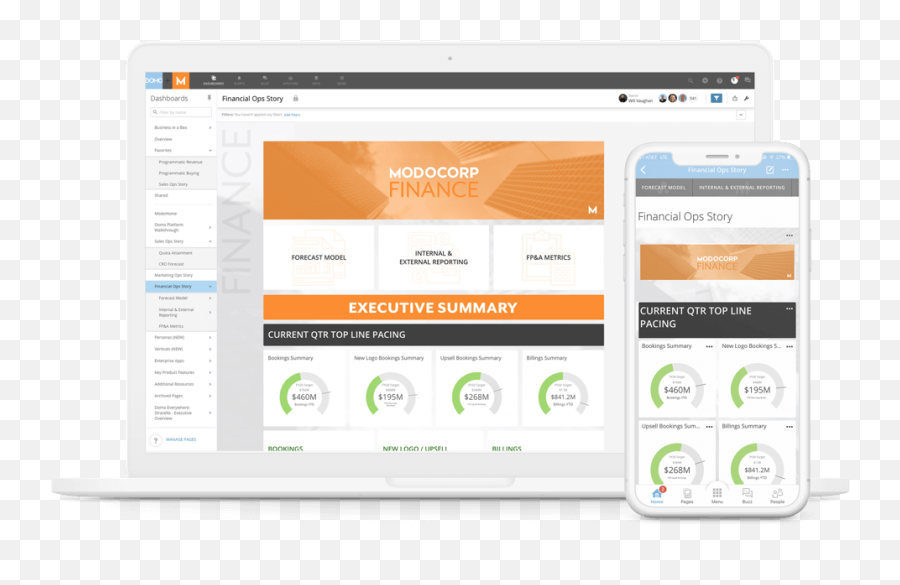 Create A Unified View Of Data For Finance Teams Domo - Domo Financial Dashboard Png,Dynamics Crm 2011 Icon Library