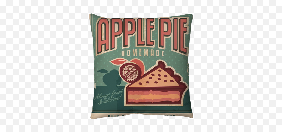 Pillow Cover Vintage Poster Design For Homemade Apple Pie - Pixersus Retro Poster Design Png,Apple Pie Icon