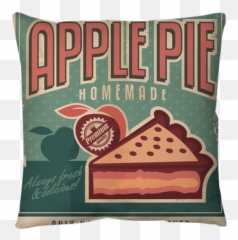 Pillow Cover Vintage Poster Design For Homemade Apple Pie - PIXERSUS Retro Poster Design png