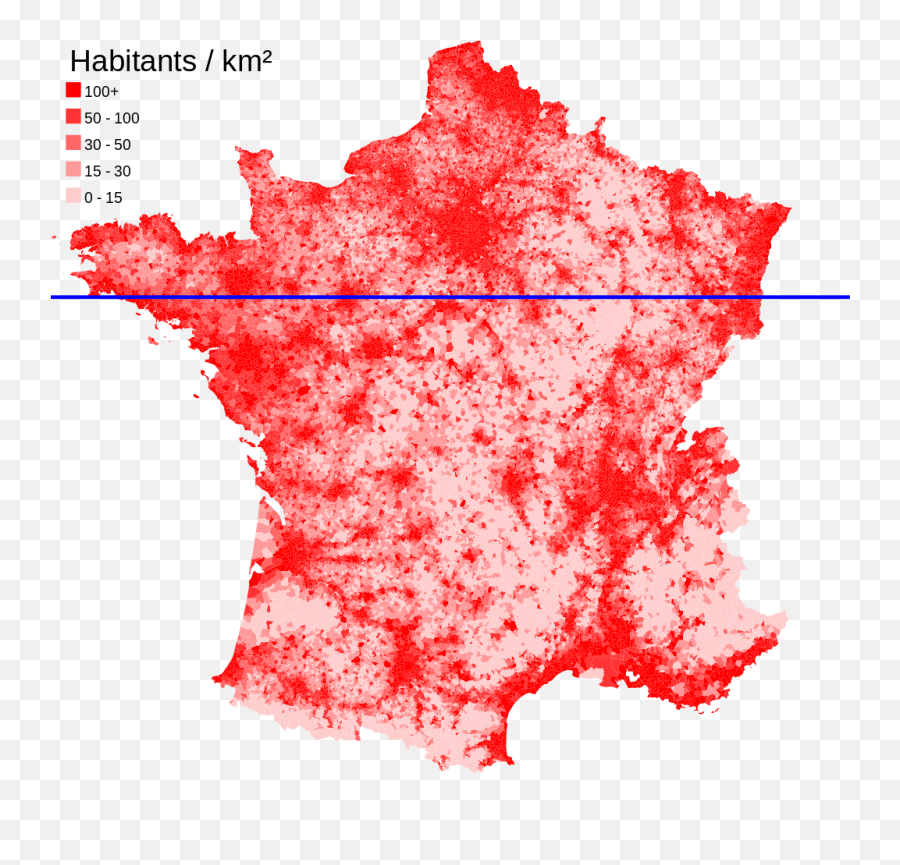 Filemédiane Géographique Et Densité De Population En France - Population Density Map Png,Speckles Png