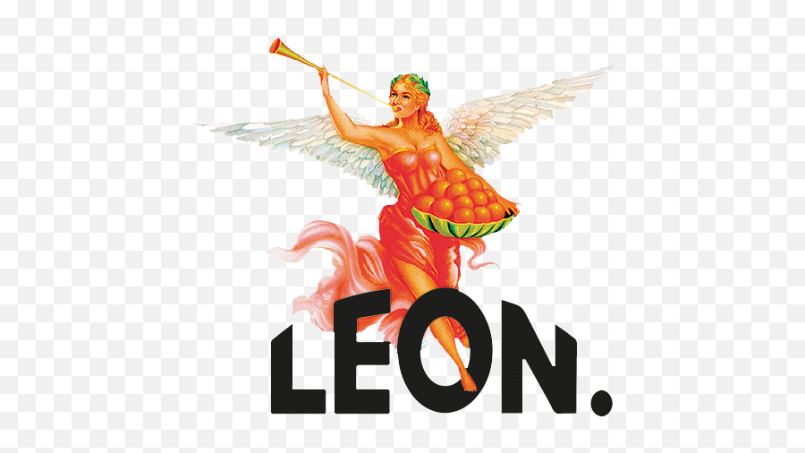 Download Logo Winged Lady Curved 2 Black - Leon Naturally Logo Leon Restaurant Png,Fast Food Logo