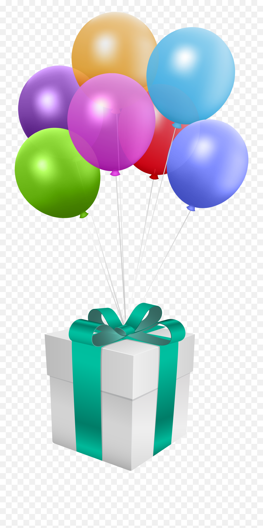 Balloon Birthday Balloons Transparent - Gift Box With Balloons Png,Birthday Balloons Png