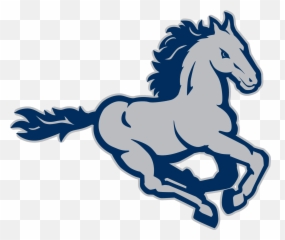 Mustang Clipart Lady - Blue Logo Horse png
