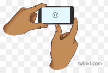 Hands Holding Camera Phone Illustration - png