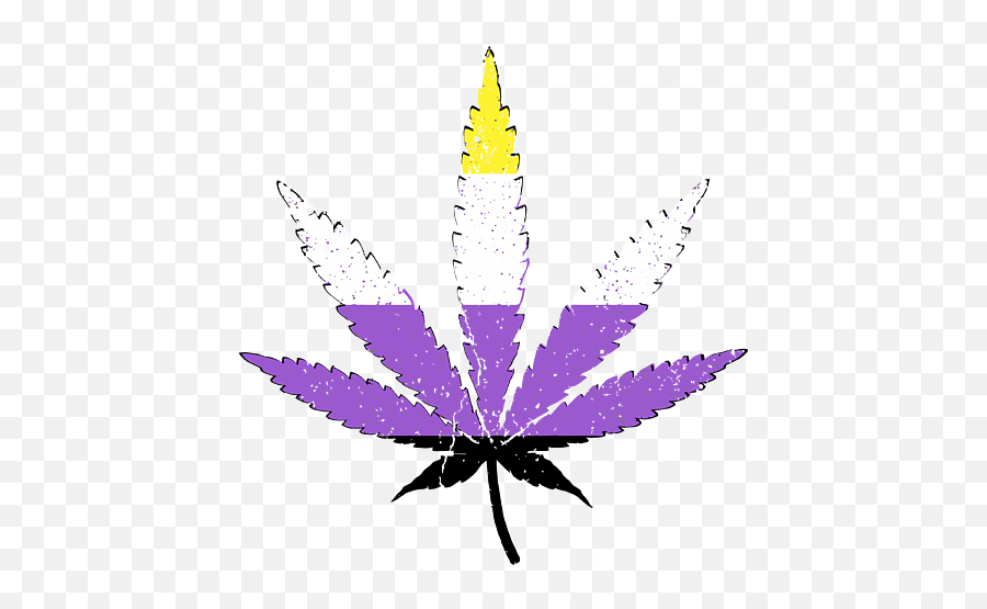Distressed Nonbinary Pride Flag Marijuana Pot Leaf T - Shirt Cannabis Png,Potleaf Icon