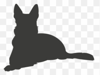 German Shepherd Laying Silhouette Dog Transparent Png U0026 Svg - Down