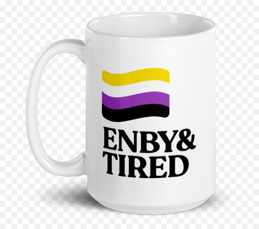 Enby U0026 Tired Coffee Mug U2013 Pander Shirts - Serveware Png,Gay Icon Mug