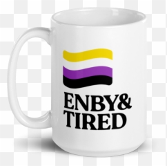 Enby U0026 Tired Coffee Mug U2013 Pander Shirts - Serveware png