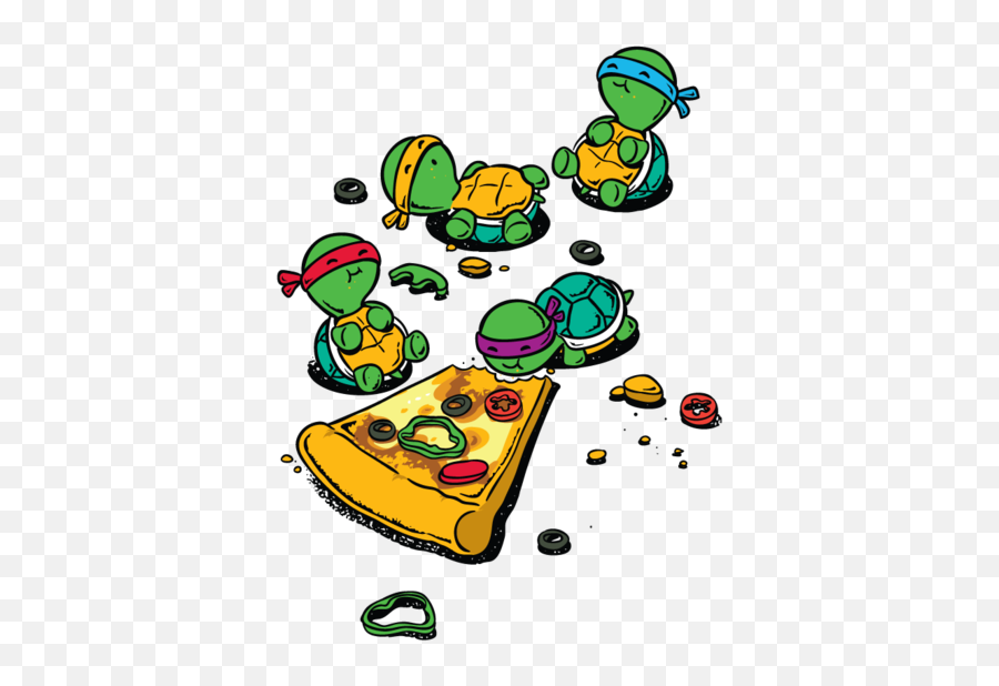 Pizza Clip Ninja Turtle - Ninja Turtles Pizza Png Teenage Mutant Ninja Turtles Eating Pizza,Cute Turtle Png