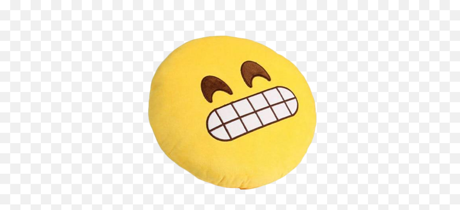 Big Smile Emoji Pillow - Grin Emoji Pillow Png,Smile Emoji Transparent