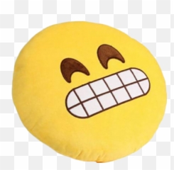 Big Smile Emoji Pillow - Grin png