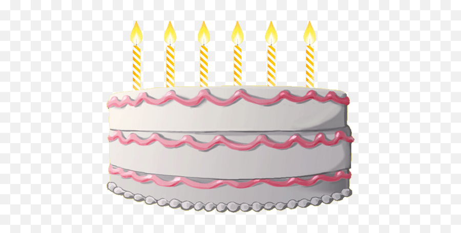 Birthday Cake Gif Png Transparent - Birthday Cake With 6 Candles Png,Birthday Cake Transparent