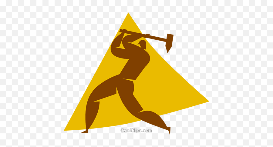 Person Using A Sledge Hammer Royalty Free Vector Clip Art - Clip Art Png,Sledge Hammer Png