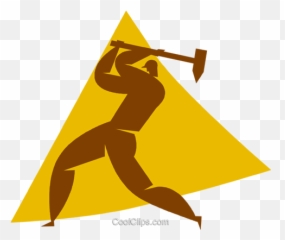 Person Using A Sledge Hammer Royalty Free Vector Clip Art - png