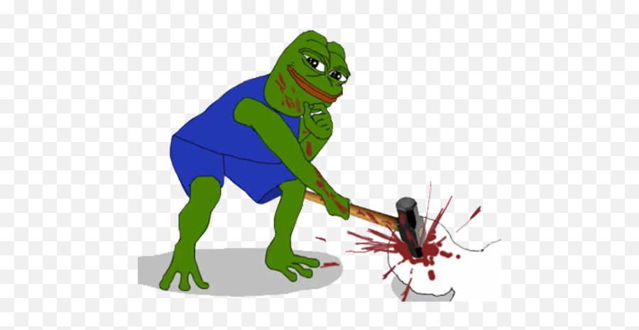 Telegram Sticker 16 From Collection Pepe The Frog - Pepe Killing Wojak Png,Pepe The Frog Transparent