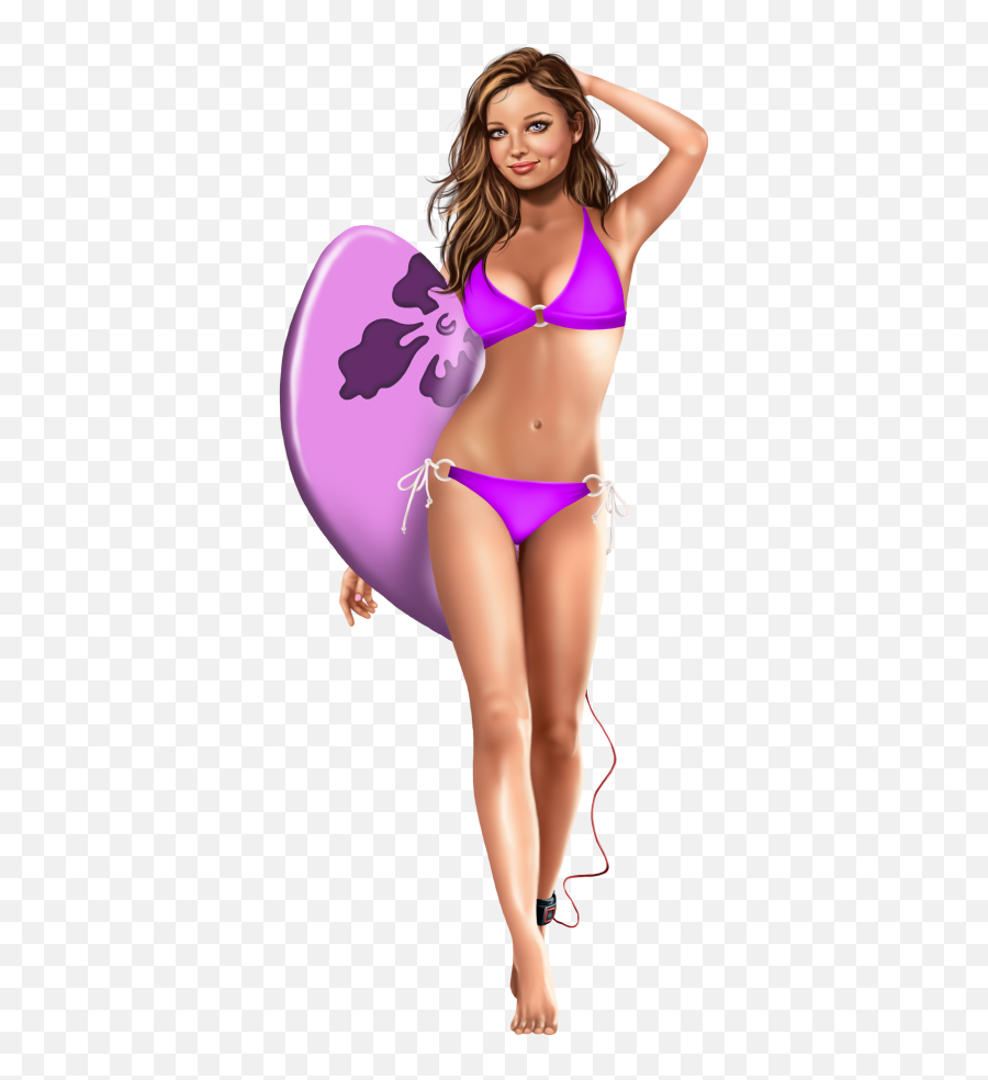 Gif Femme Bikini Plage Illustratie Beach Girl Png - Transparent Bikini Girl Png,Girl In Bikini Png
