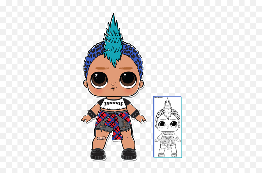Pin - Punk Boi Lol Doll Coloring Pages Png,Lol Surprise Dolls Png