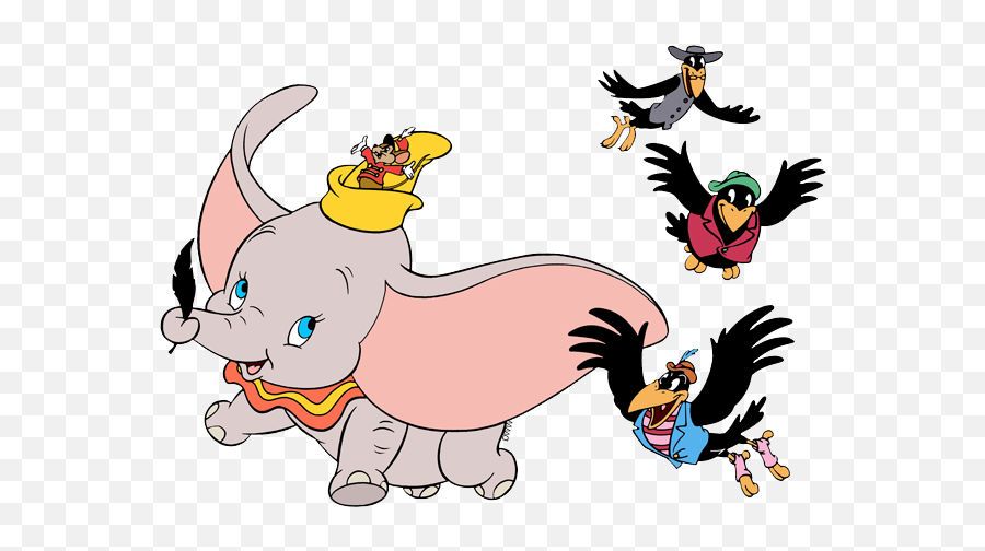 Download Dumbo Clip Art - Flying The Crows Dumbo Full Size Dumbo Flying With Mouse Png,Crows Png