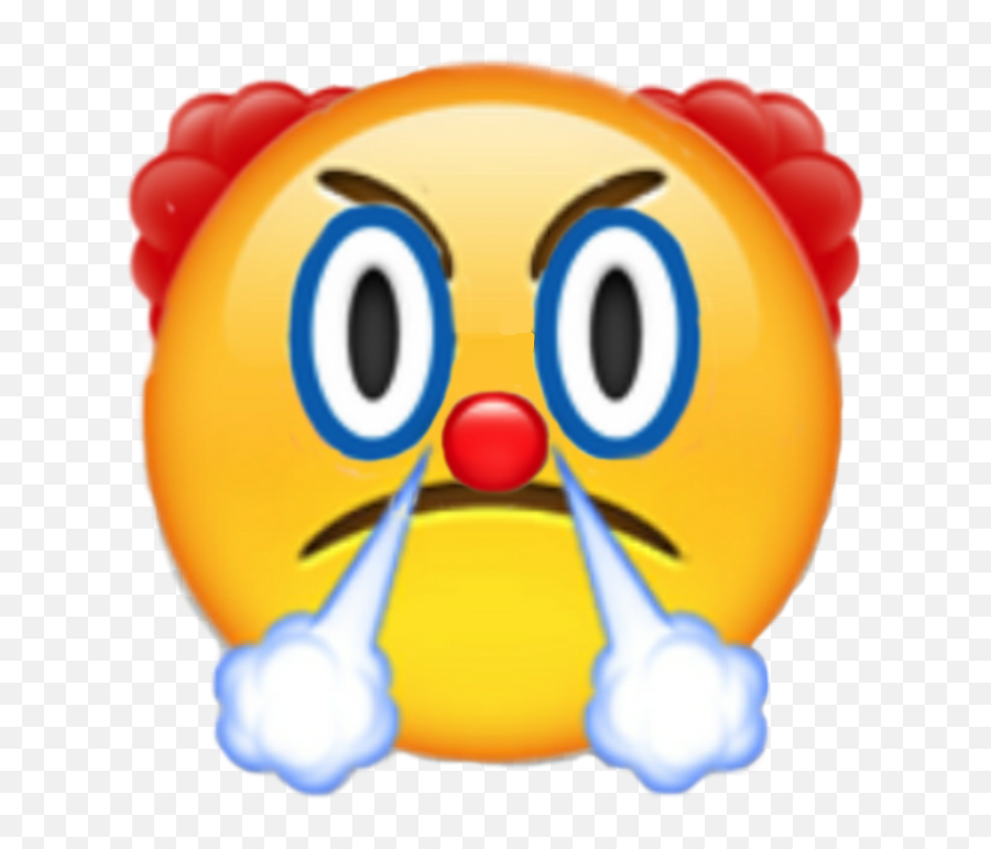 Download Clown Angry Emoji Iphone Iphoneemoji - Blowing Steam Nose Emoji Png,Angry Emoji Transparent