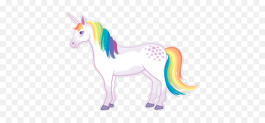 Printed Vinyl Cute Unicorn Left Stickers Factory - Animal Figure Png,Cute Unicorn Png