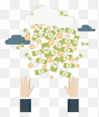 Download Hd Banknote Currency Euclidean Vector - Money Raining Cloud Png