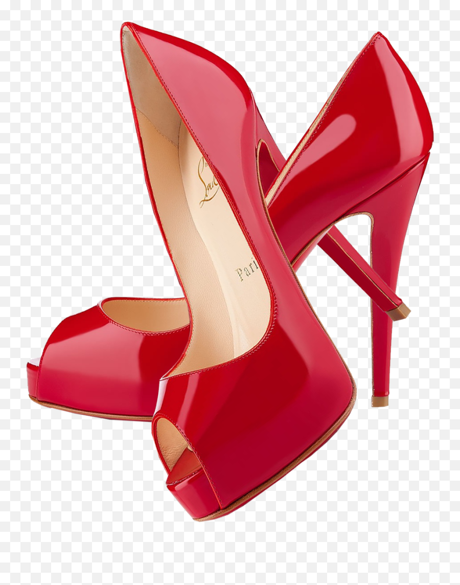 Christian Louboutin Red Patent Peep - Red Louboutin Heels Png,Christian Louboutins Logo