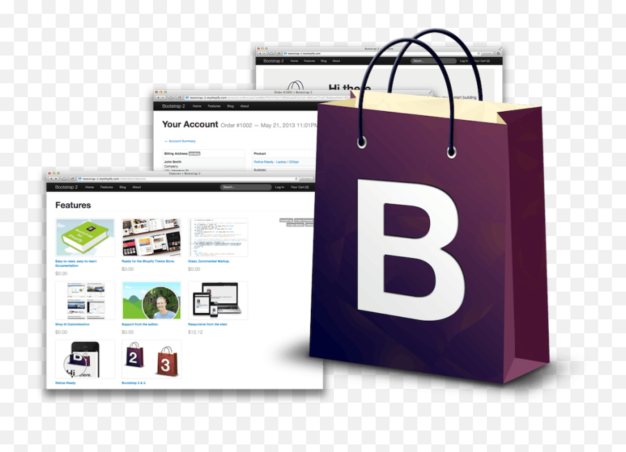 Bootstrap For Shopify Create Themes Quickly Using - Vertical Png,Bootstrap Logo Png