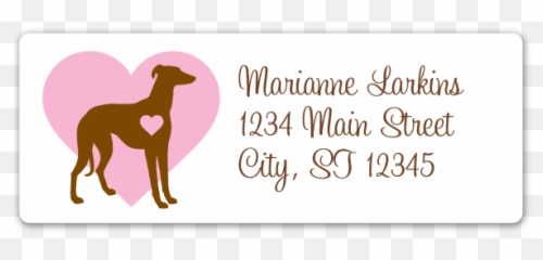 Double Hearts Address Labels Rectangle - Language png