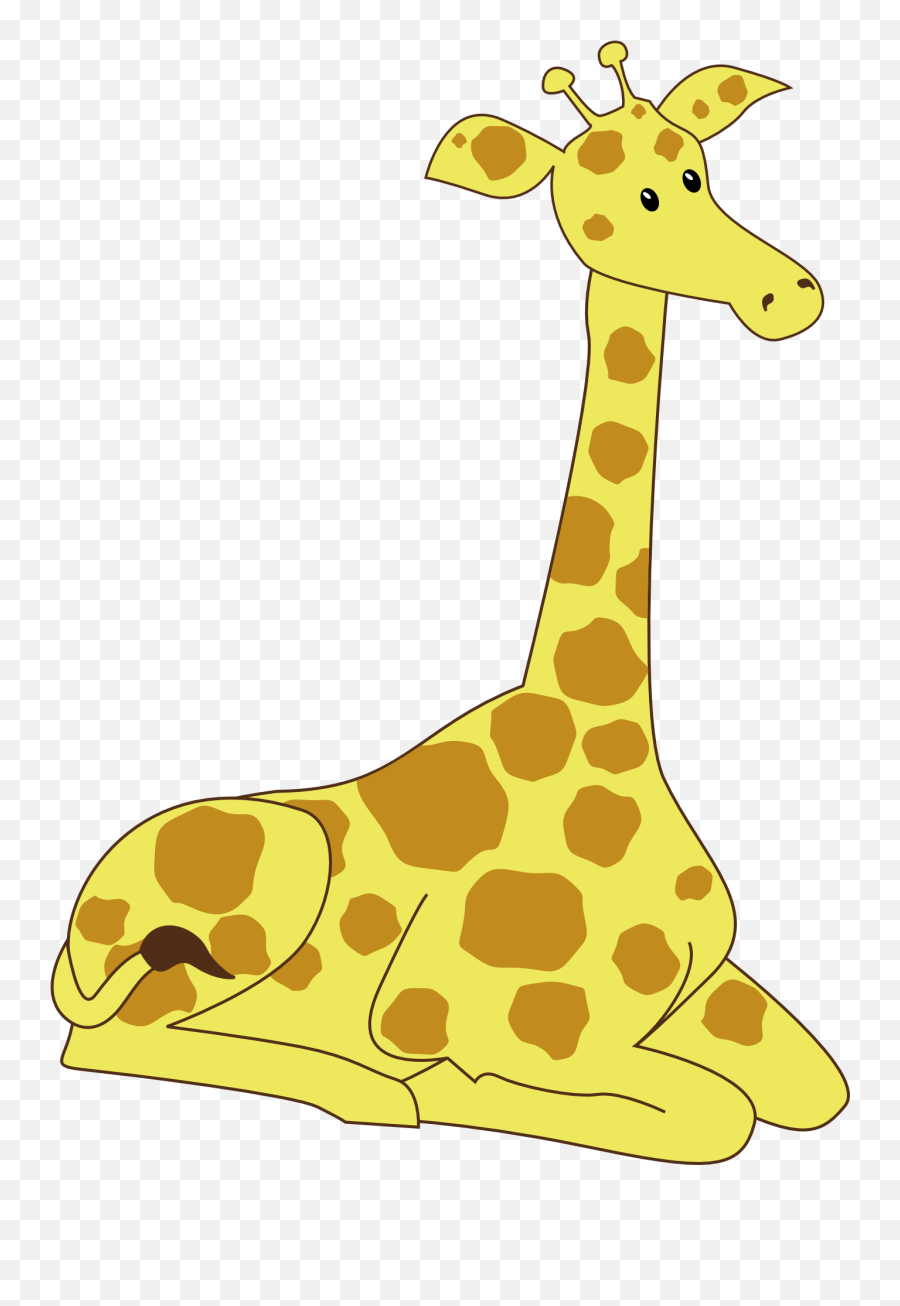 Cute Giraffe Male Vector Drawing - Sitting Giraffe Clipart Png,Cute Safari Logo