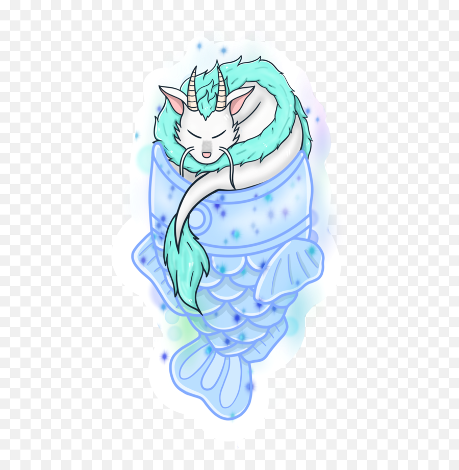 Adorable Taiyaki Ice Cream Chibi Haku Spirited Away Sticker - Fictional Character Png,Spirited Away Transparent