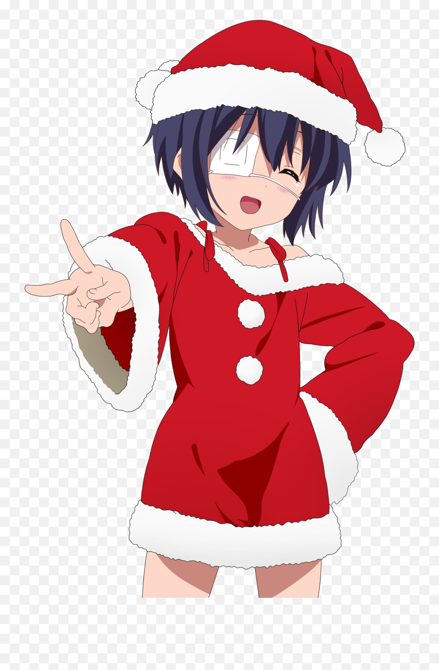 Sirjustinfromca Rikka Takanashi Santa Hat Edition By - Merry Transparent Anime Christmas Gif Png,Santa Hat Transparent Gif