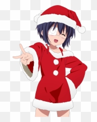 Sirjustinfromca Rikka Takanashi Santa Hat Edition By - Merry Transparent Anime Christmas Gif png