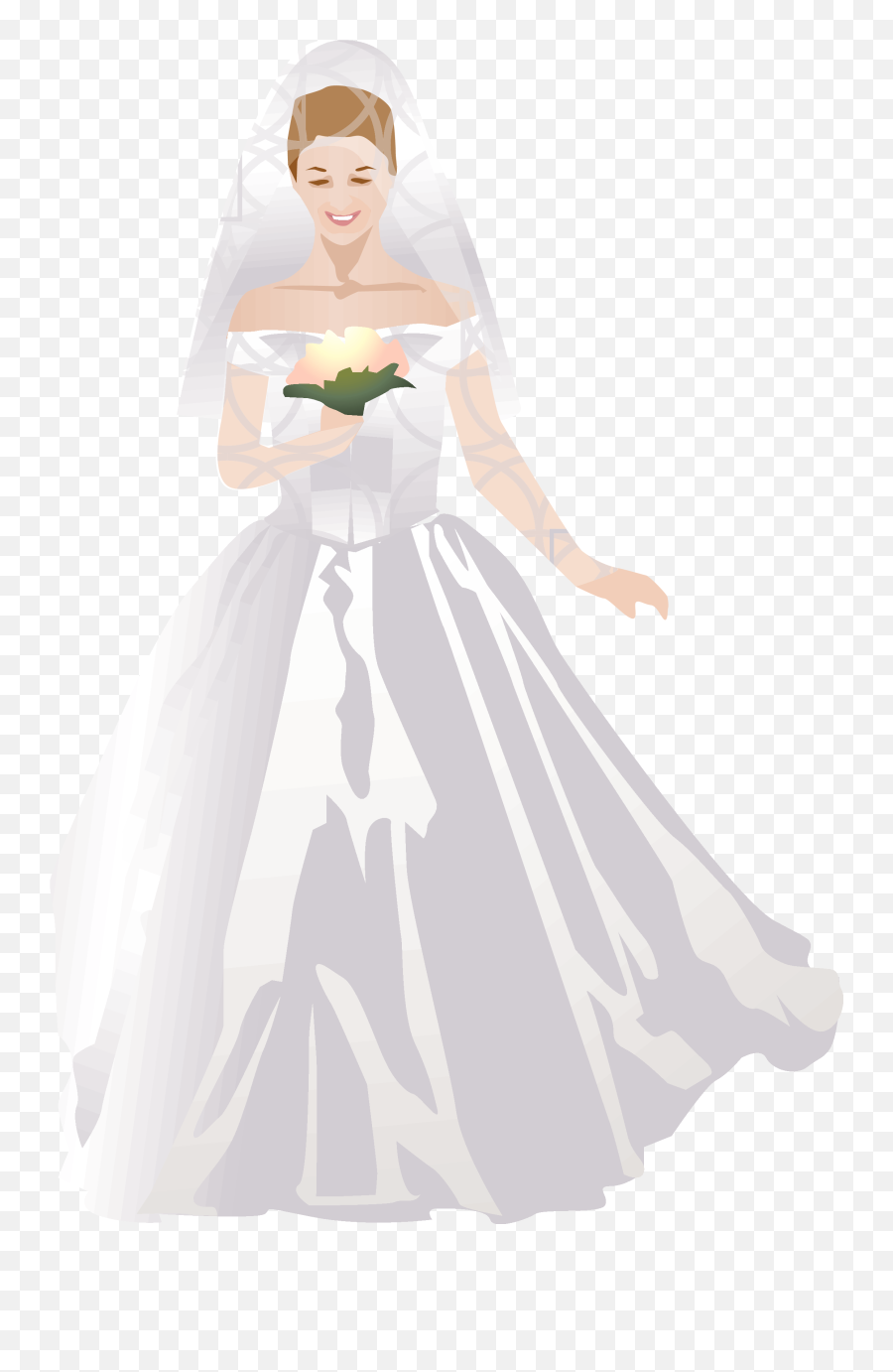 Free Black And White Wedding Veil - Girl In Wedding Dress Clipart Png,Wedding Veil Png