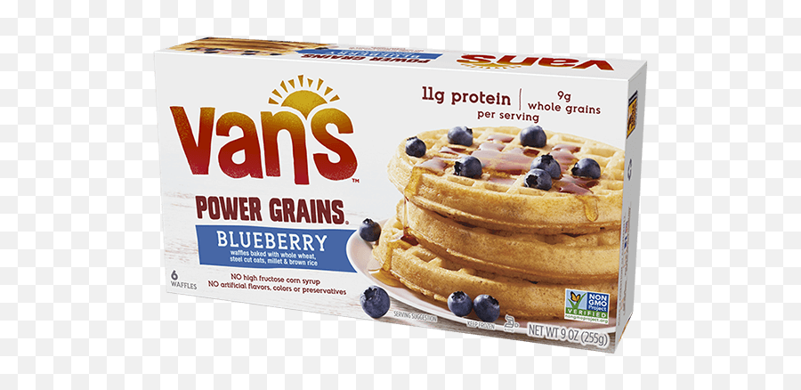 Power Grains Waffles Blueberry Vanu0027s Foods - Vans Gluten Free Blueberry Waffles Png,Waffles Png