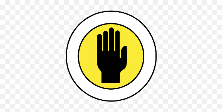 Yellow Circle With Black Hand Png Intrusion Detection Icon