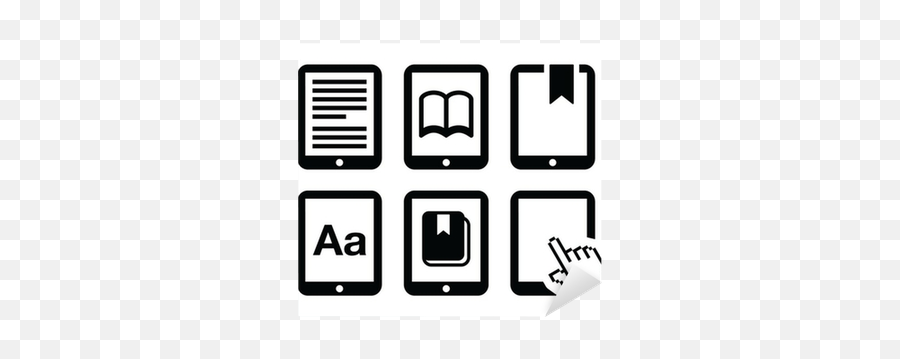 Sticker E - Book Reader Ereader Vector Icons Set Pixersus Png,Ereader Icon