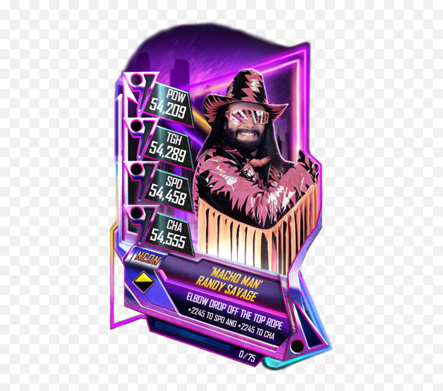 Macho Man Randy Savage - Wwe Supercard Season 1 Debut Wwe Supercard Neon Jeff Hardy Png,Macho Man Png