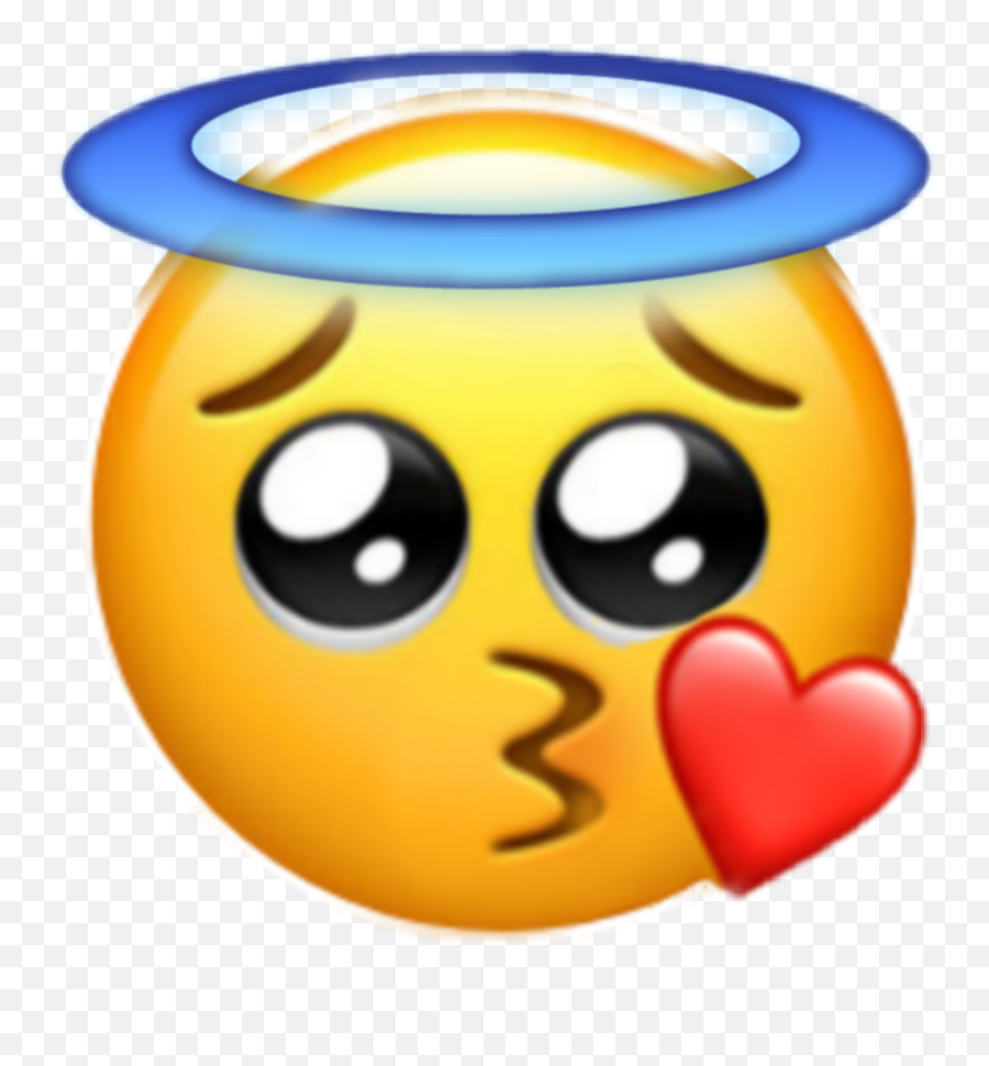 Cute Kiss Angel Emoji Iphone - Sad Peace Emoji Png,Angel Emoji Png