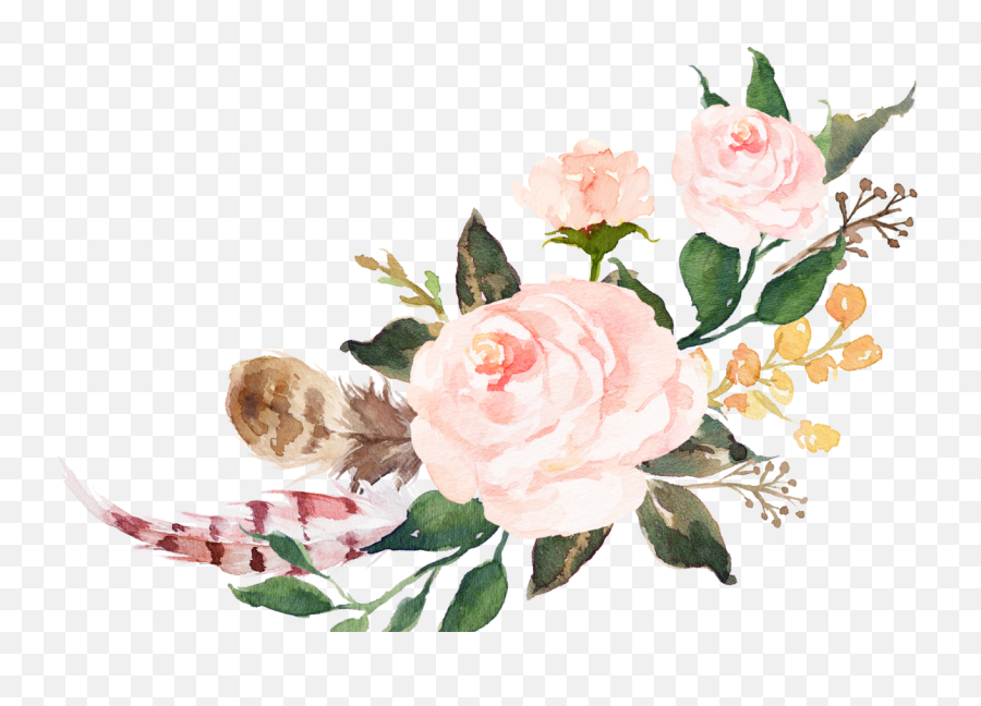 Flowers Stickers Transparent Aesthetic - Pink Watercolor Flowers Png,Cute Flower Png