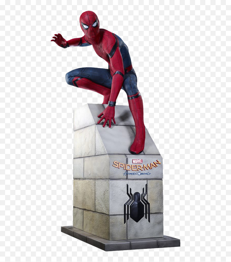 Download Hd Spider Man Sitting - Spiderman Homecoming Statue Spider Man Homecoming Statues Png,Spider Man Homecoming Png