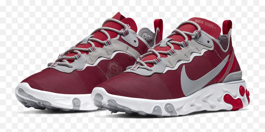 Nike Gives Its Popular React Element 55 Shoes The Ohio State - Nike React Element 55 Ohio State Png,Nike Shoes Png