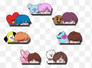 Bts X Bt21 Peekers - Cartoon Png,Bt21 Png